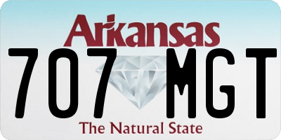 AR license plate 707MGT