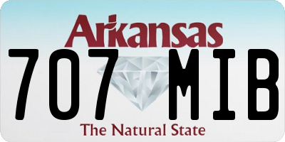 AR license plate 707MIB