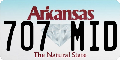 AR license plate 707MID