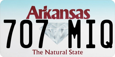 AR license plate 707MIQ