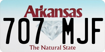 AR license plate 707MJF