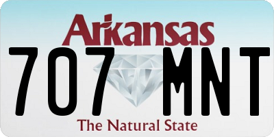 AR license plate 707MNT