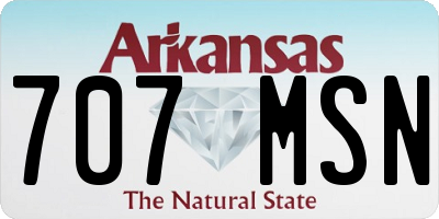 AR license plate 707MSN