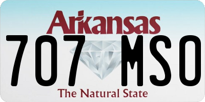 AR license plate 707MSO