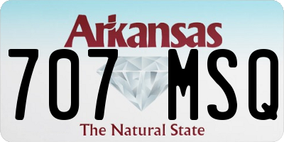 AR license plate 707MSQ