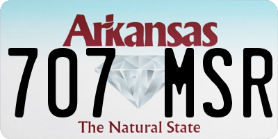 AR license plate 707MSR