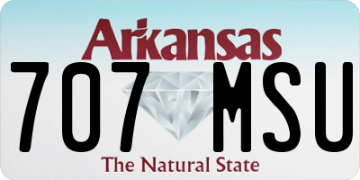 AR license plate 707MSU