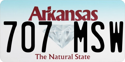 AR license plate 707MSW