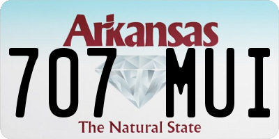 AR license plate 707MUI