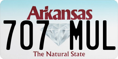 AR license plate 707MUL