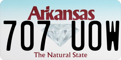 AR license plate 707UOW