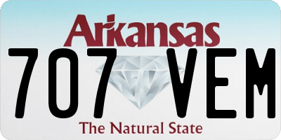 AR license plate 707VEM