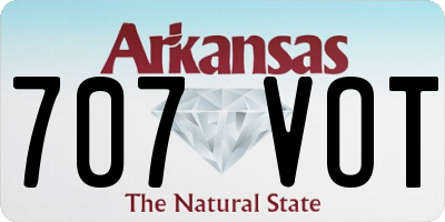AR license plate 707VOT