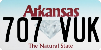 AR license plate 707VUK