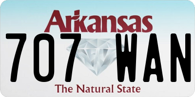 AR license plate 707WAN