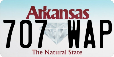 AR license plate 707WAP