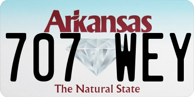 AR license plate 707WEY