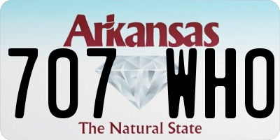 AR license plate 707WHO