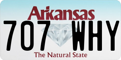 AR license plate 707WHY