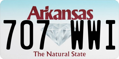 AR license plate 707WWI