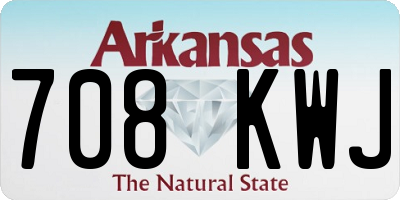 AR license plate 708KWJ