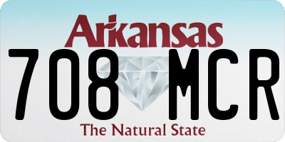 AR license plate 708MCR