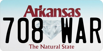 AR license plate 708WAR