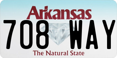 AR license plate 708WAY