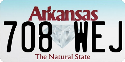 AR license plate 708WEJ