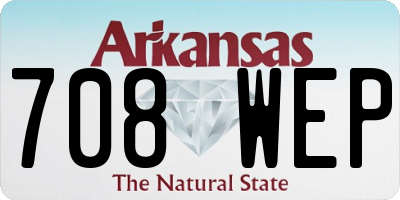 AR license plate 708WEP