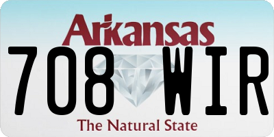 AR license plate 708WIR