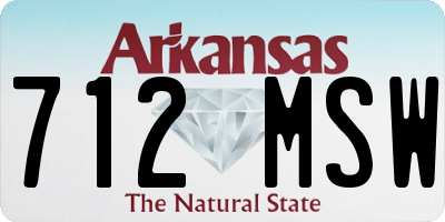 AR license plate 712MSW