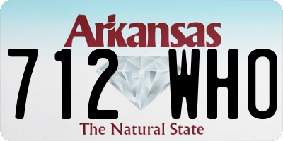 AR license plate 712WHO