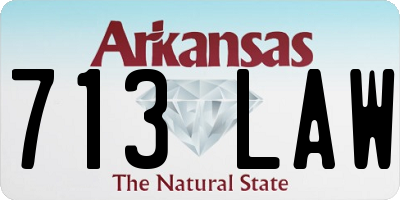 AR license plate 713LAW