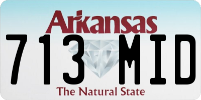 AR license plate 713MID