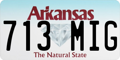 AR license plate 713MIG
