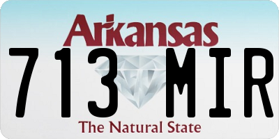 AR license plate 713MIR