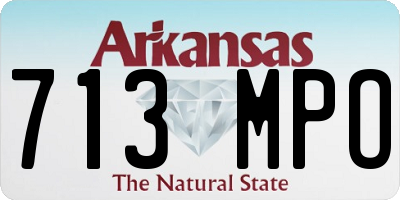 AR license plate 713MPO