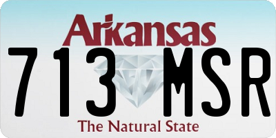 AR license plate 713MSR