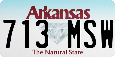 AR license plate 713MSW