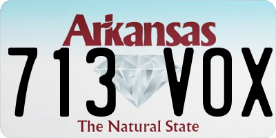 AR license plate 713VOX