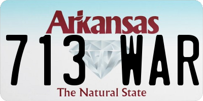 AR license plate 713WAR