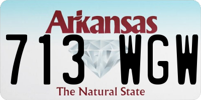 AR license plate 713WGW