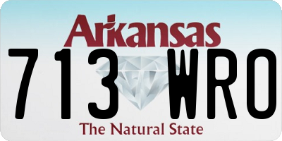 AR license plate 713WRO