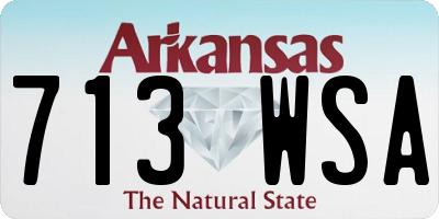 AR license plate 713WSA
