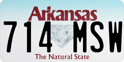 AR license plate 714MSW