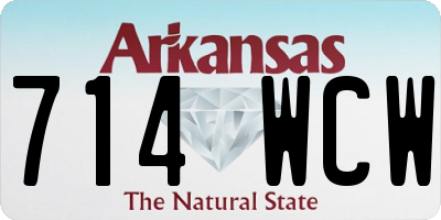 AR license plate 714WCW