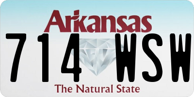 AR license plate 714WSW