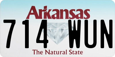 AR license plate 714WUN