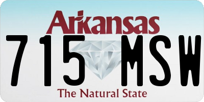 AR license plate 715MSW